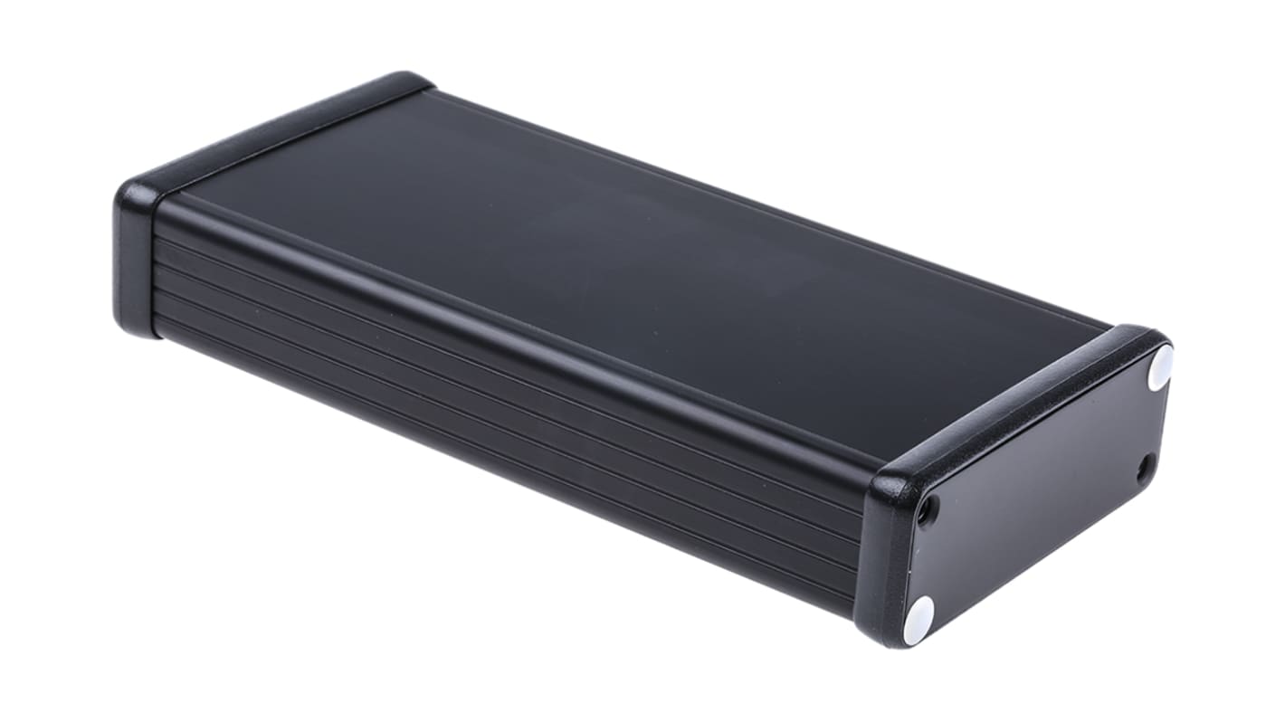 Hammond 1455 Series Black Aluminium Enclosure, IP54, Black Lid, 160 x 78 x 27mm