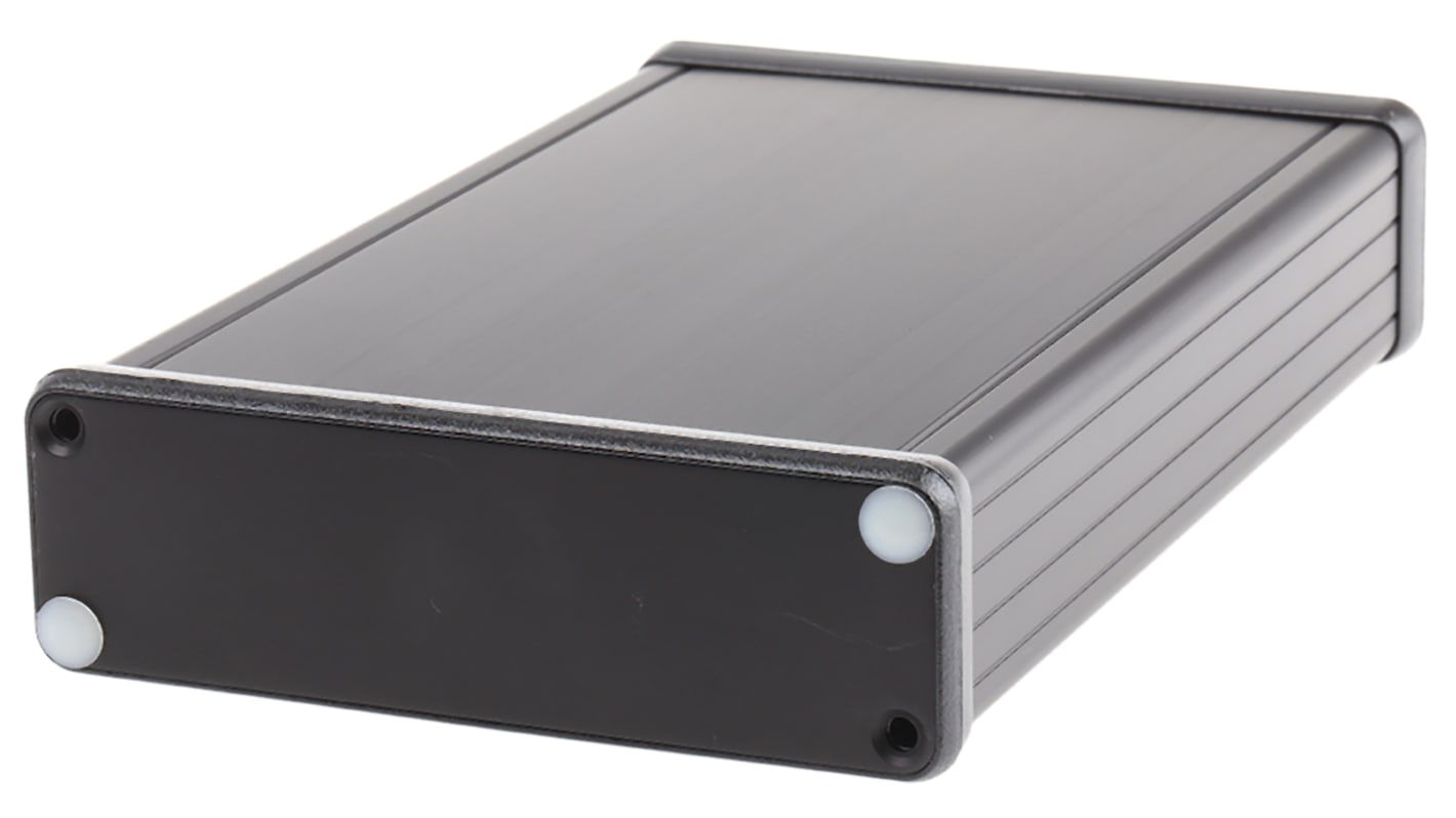 Hammond 1455 Series Black Aluminium Enclosure, IP54, Black Lid, 160 x 103 x 30.5mm