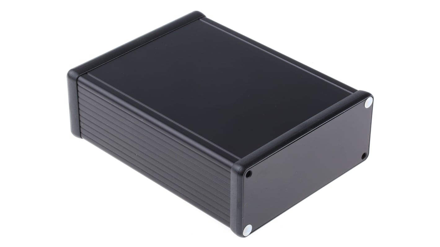 Hammond 1455 Series Black Aluminium Enclosure, IP54, Black Lid, 160 x 125 x 52mm
