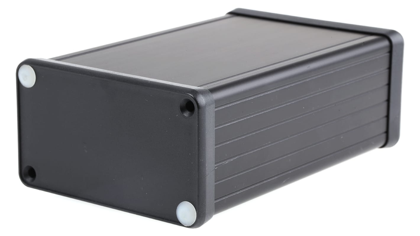 Hammond 1455 Series Black Aluminium Enclosure, IP54, Black Lid, 120 x 78 x 43mm