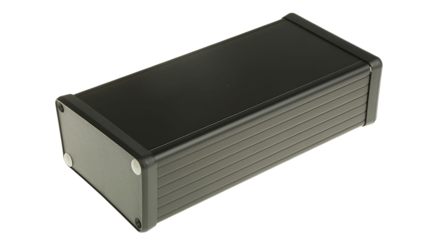 Hammond 1455 Series Black Aluminium Enclosure, IP54, Black Lid, 160 x 78 x 43mm