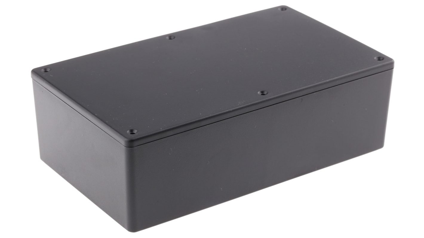 Hammond 1591 Series Black Flame Retardant ABS Enclosure, IP54, Black Lid, 193 x 112 x 56mm