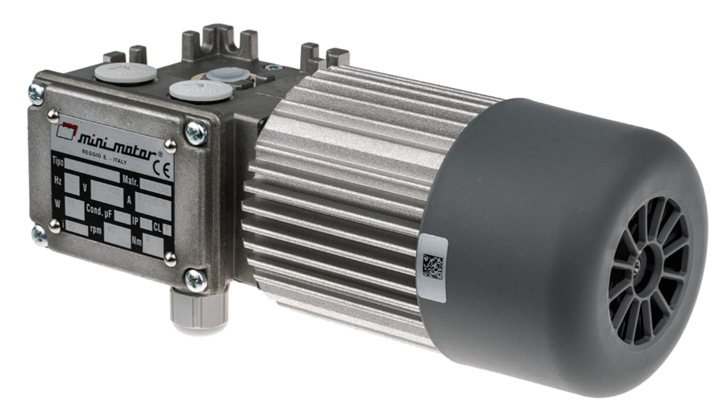 Mini Motor Reversible Induction Geared AC Geared Motor, 74 W, 3 Phase, 230 V, 400 V