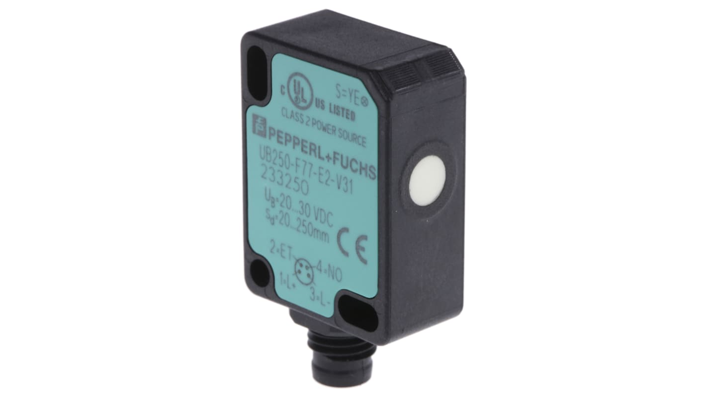 Rs-Online Sensore di prossimità a parallelepipedo Pepperl + Fuchs M8 rilevamento 250mm 20 → 30 V c.c