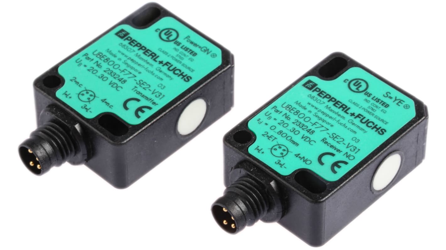Rs-Online Sensore di prossimità a parallelepipedo Pepperl + Fuchs M8 rilevamento 800 mm 20 → 30 V c.c