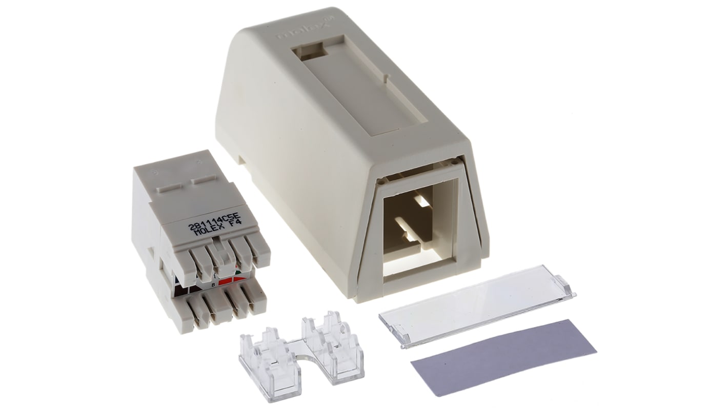Molex Premise Networks Cat5e 1 Way RJ45 Surface Mount Box,With UTP Shield Type