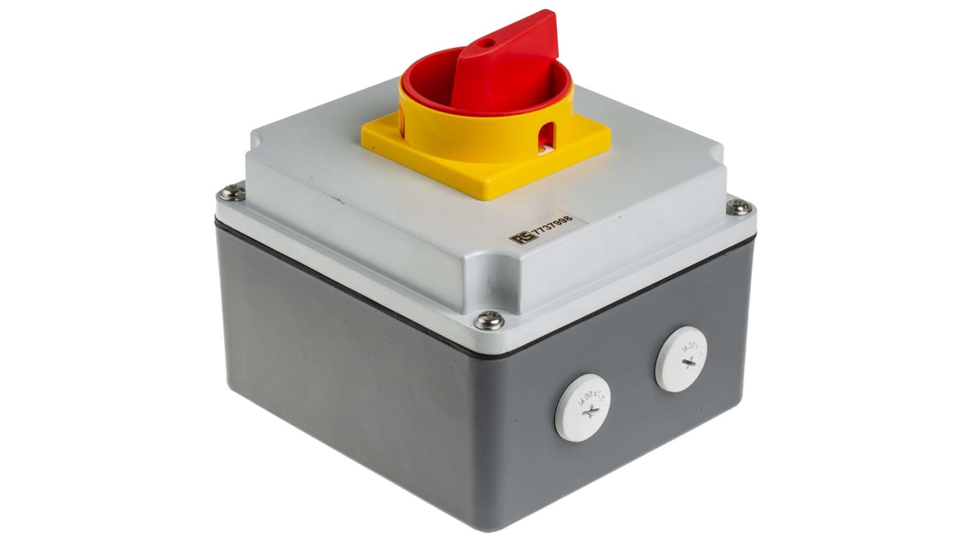 RS PRO 4P Pole Panel Mount Isolator Switch - 25A Maximum Current, 11kW Power Rating, IP65