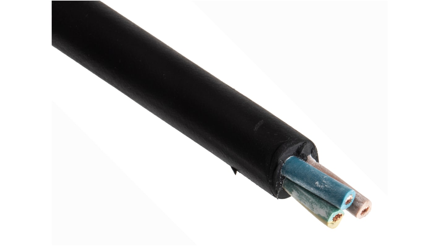 RS PRO, 50m 3 Core, Black CPE Power Cable +60°C
