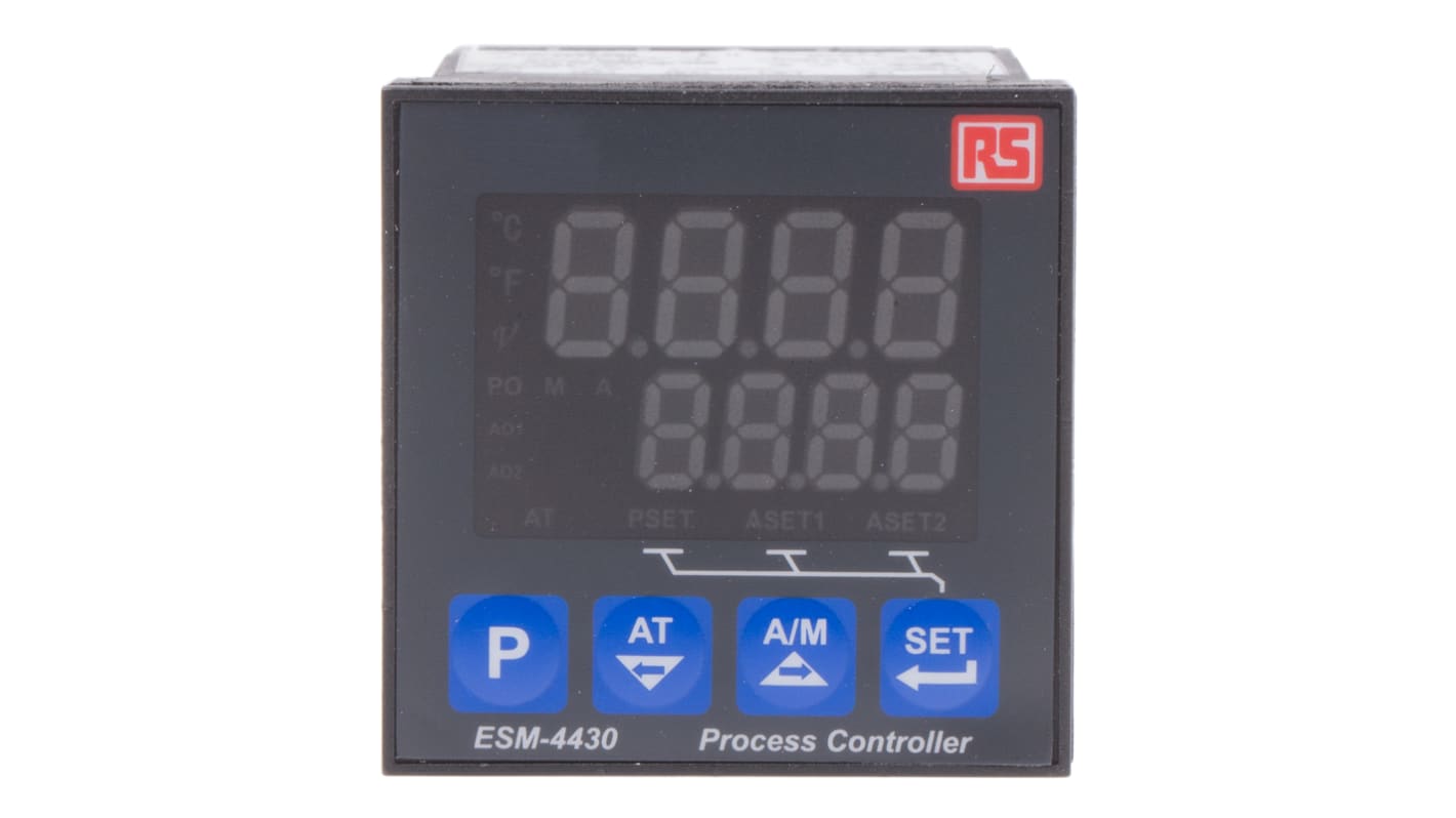Controlador de temperatura PID RS PRO, 48 x 48mm, 24 V ac / dc RTD, entrada universal TC, corriente/tensión (dc), 3