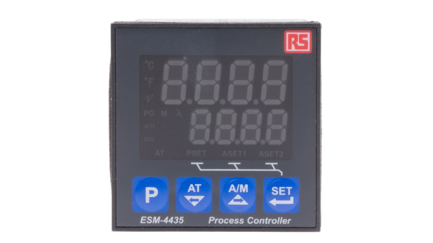 Controlador de temperatura PID RS PRO, 48 x 48mm, 24 V ac / dc RTD, entrada universal TC, corriente/tensión (dc), 3