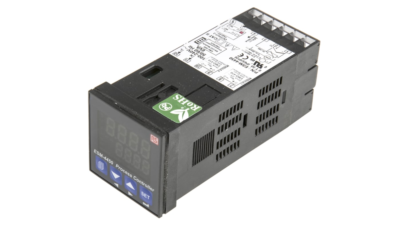 Controlador de temperatura PID RS PRO, 48 x 48mm, 100 → 240 V ac RTD, entrada universal TC, corriente/tensión