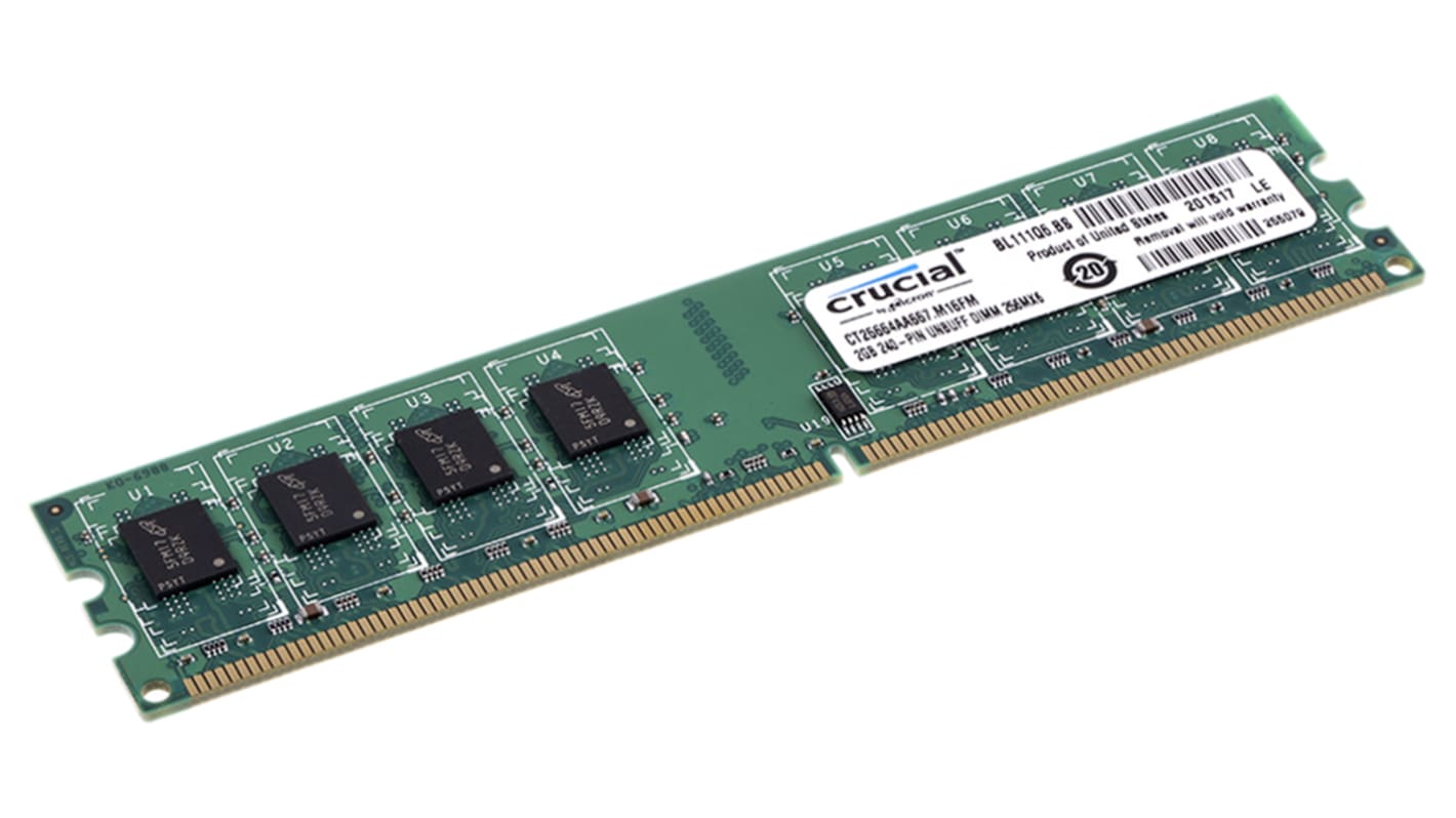 Crucial Arbeitsspeicher für Desktop, 2 GB, 667MHz DDR2 DIMM PC2-5300