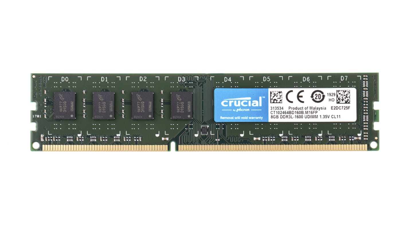 Memoria RAM Crucial 8 GB Sobremesa, 1600MHZ