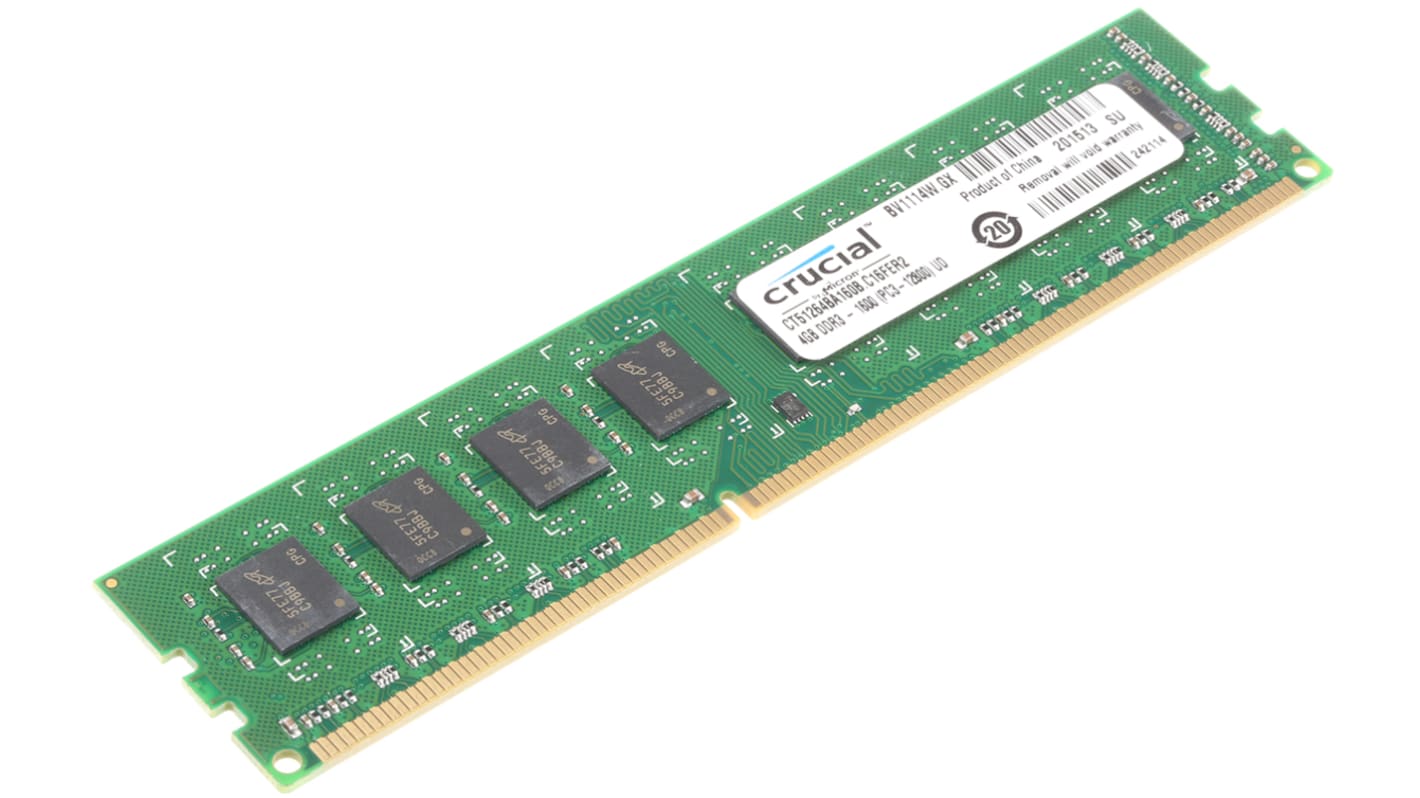 Crucial Arbeitsspeicher für Desktop, Server, 4 GB, 1600MHz DDR3 DIMM PC3-12800