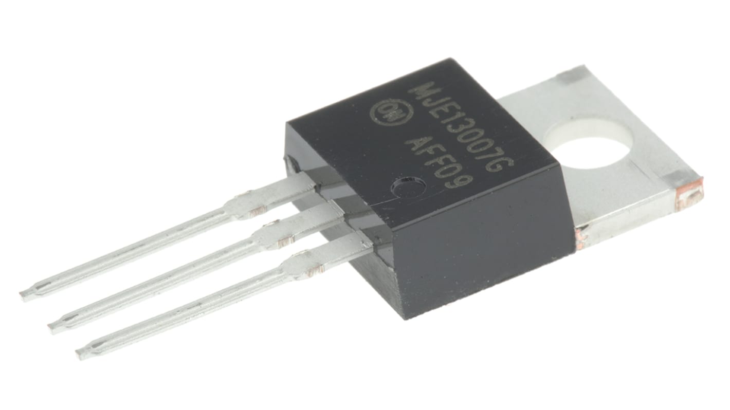 onsemi MJE13007G THT, NPN Transistor 400 V / 8 A 1 MHz, TO-220AB 3-Pin