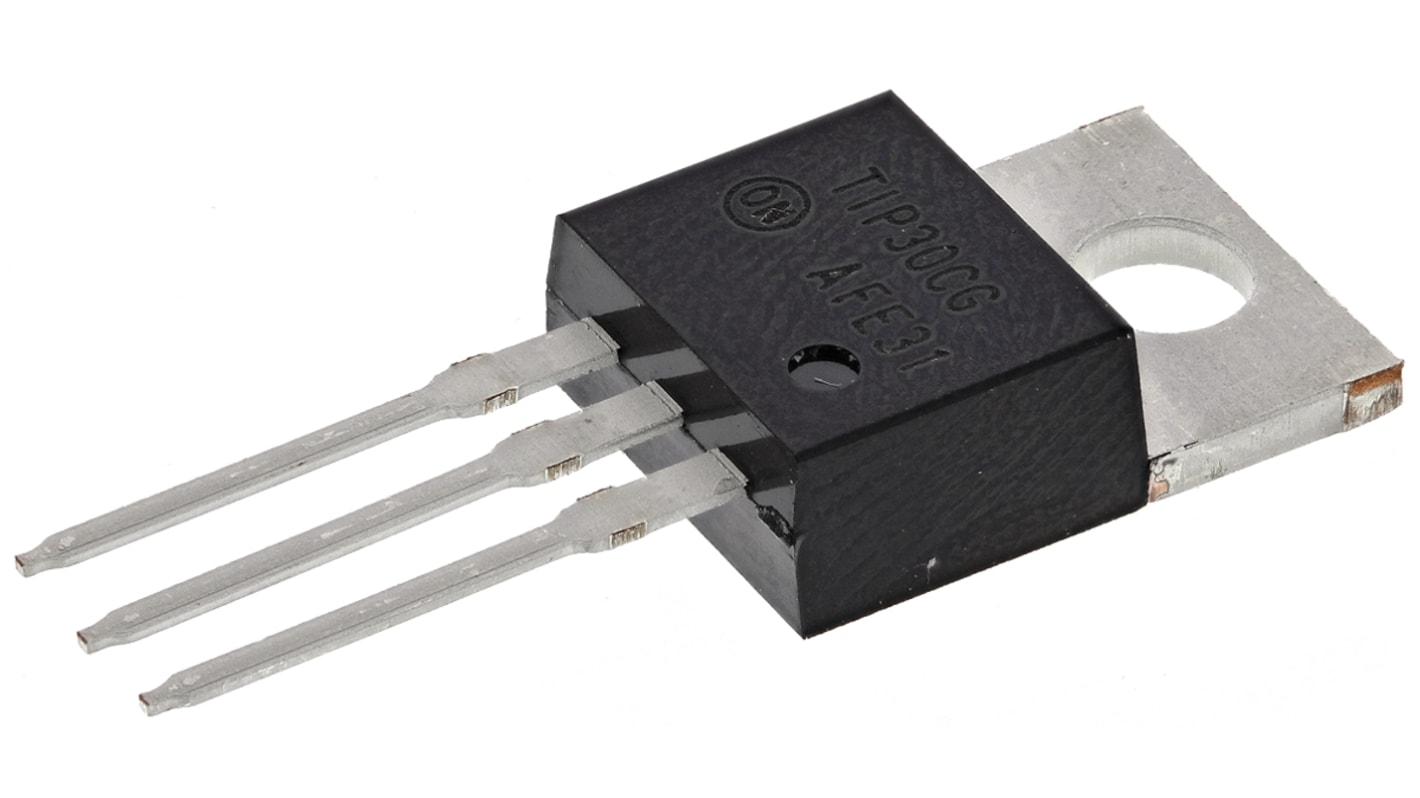 onsemi TIP30CG PNP Transistor, -1 A, -100 V, 3-Pin TO-220AB