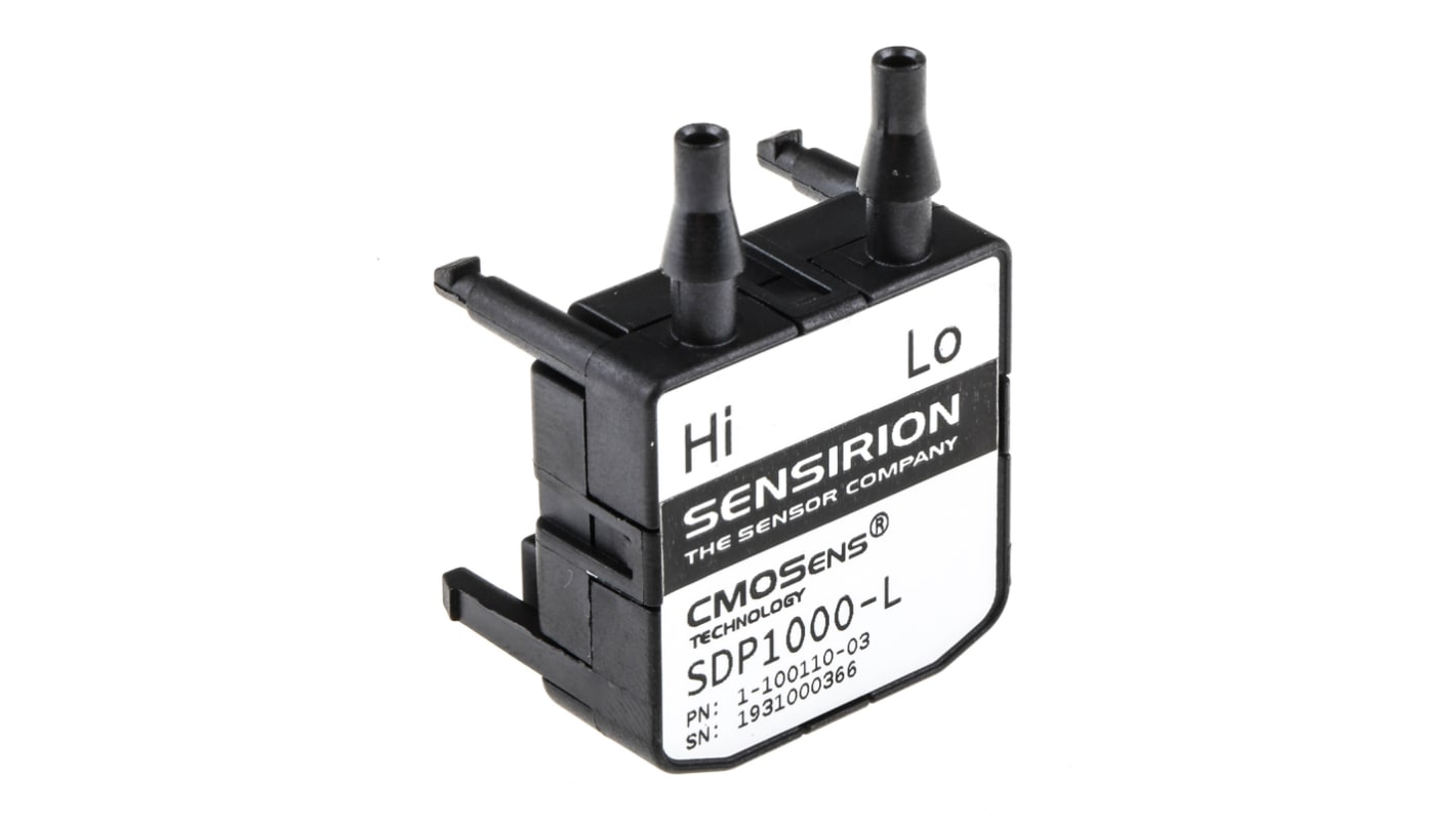 Sensirion 差压压力传感器, -20Pa→500Pa, 0.2 %，1.5 %精度, 模拟输出, -10°C→+60°C, IP20, SDP1000系列