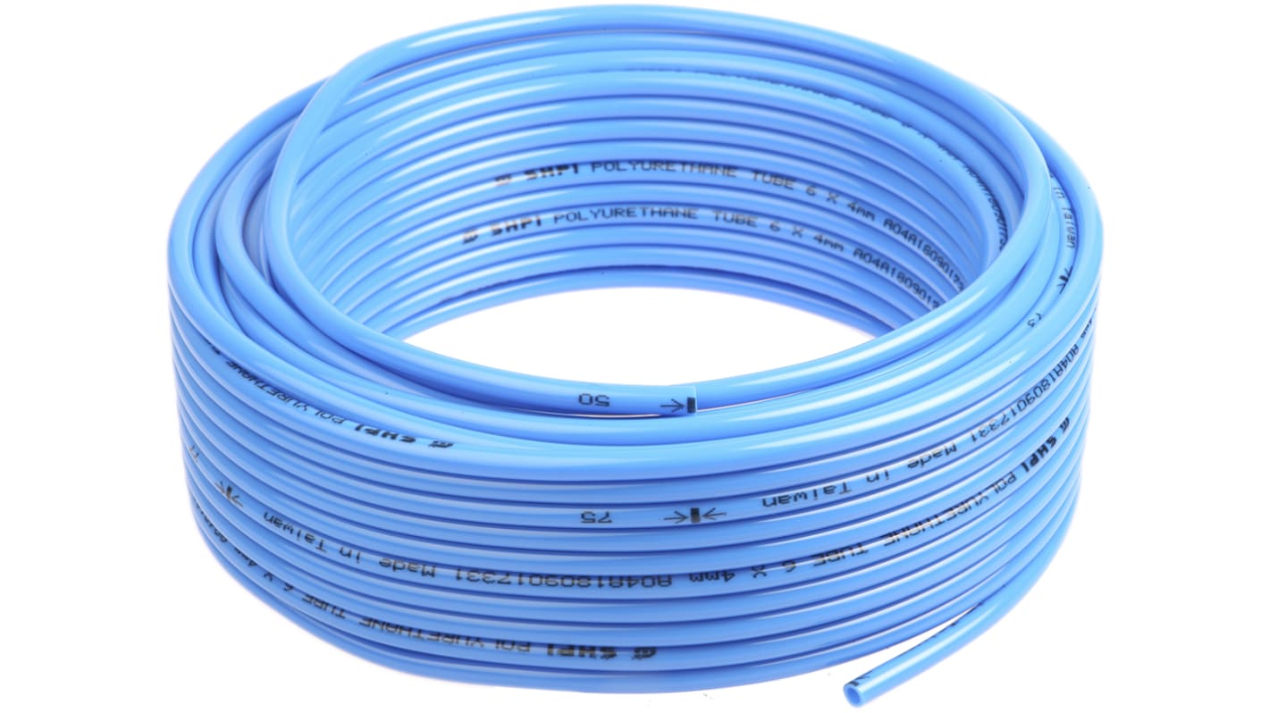 RS PRO US98A Druckluftrohr Polyurethan Blau, Innen-Ø 4mm / Außen 6mm x 30m bis 11 bar