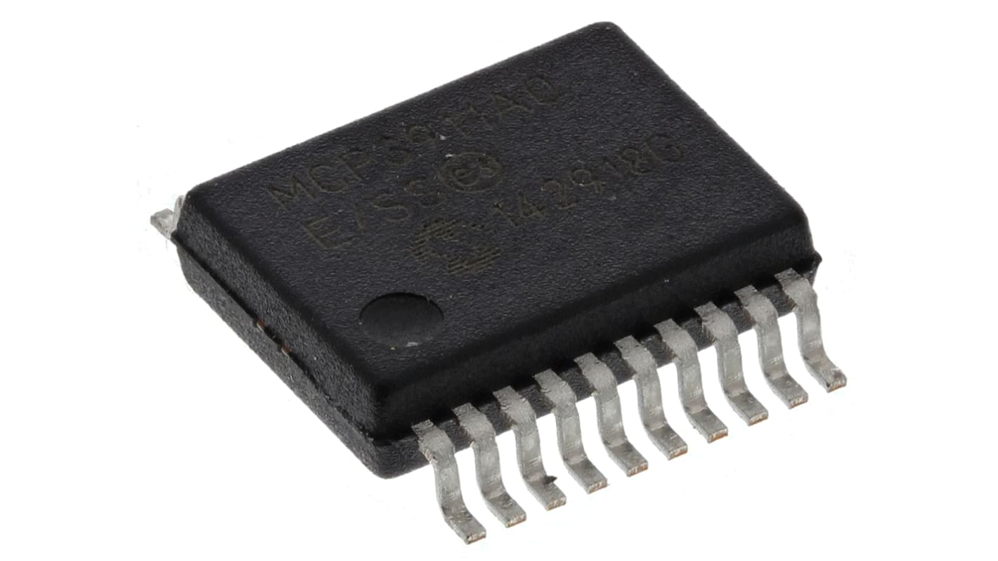 IC front end analogico MCP3911A0-E/SS, 2 canali, 24 bit-, 125ksps SPI, SSOP, 20 Pin