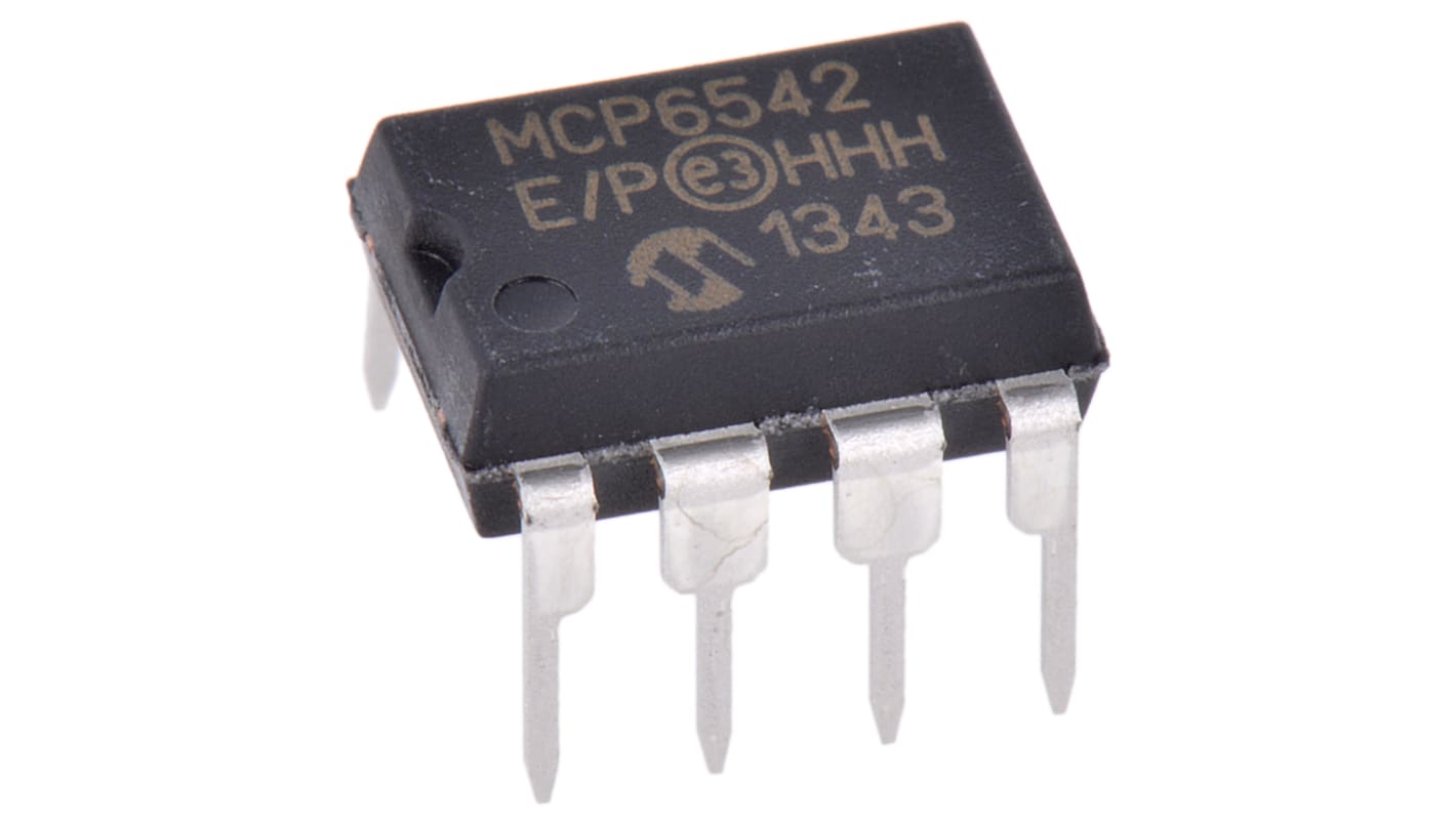Microchip 通用比较器芯片, PDIP, 通孔安装, 单电源, 2通道