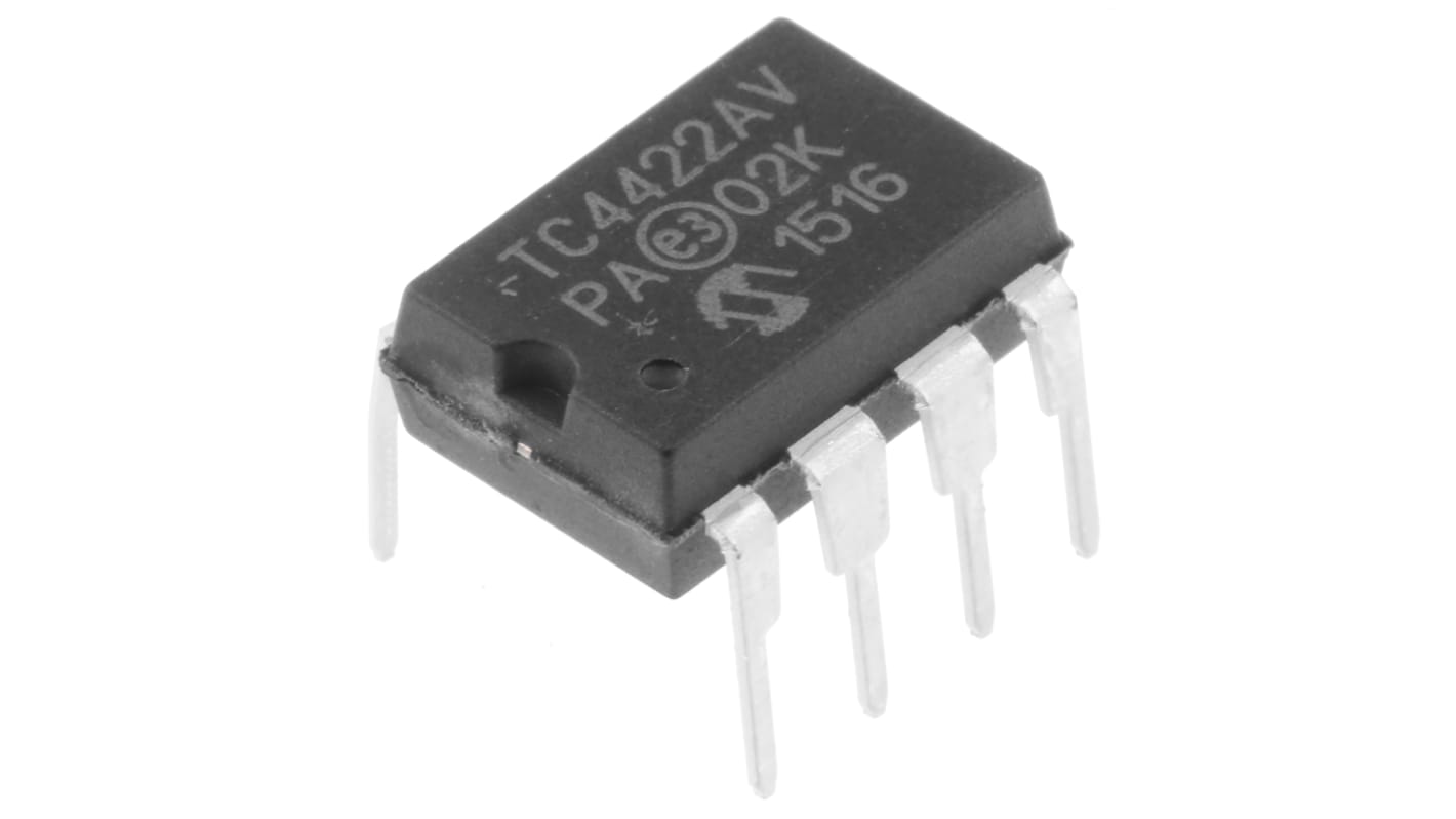 Microchip TC4422AVPA, MOSFET gate-driver, CMOS, TTL, 10 A, 18V, 8 Ben, PDIP