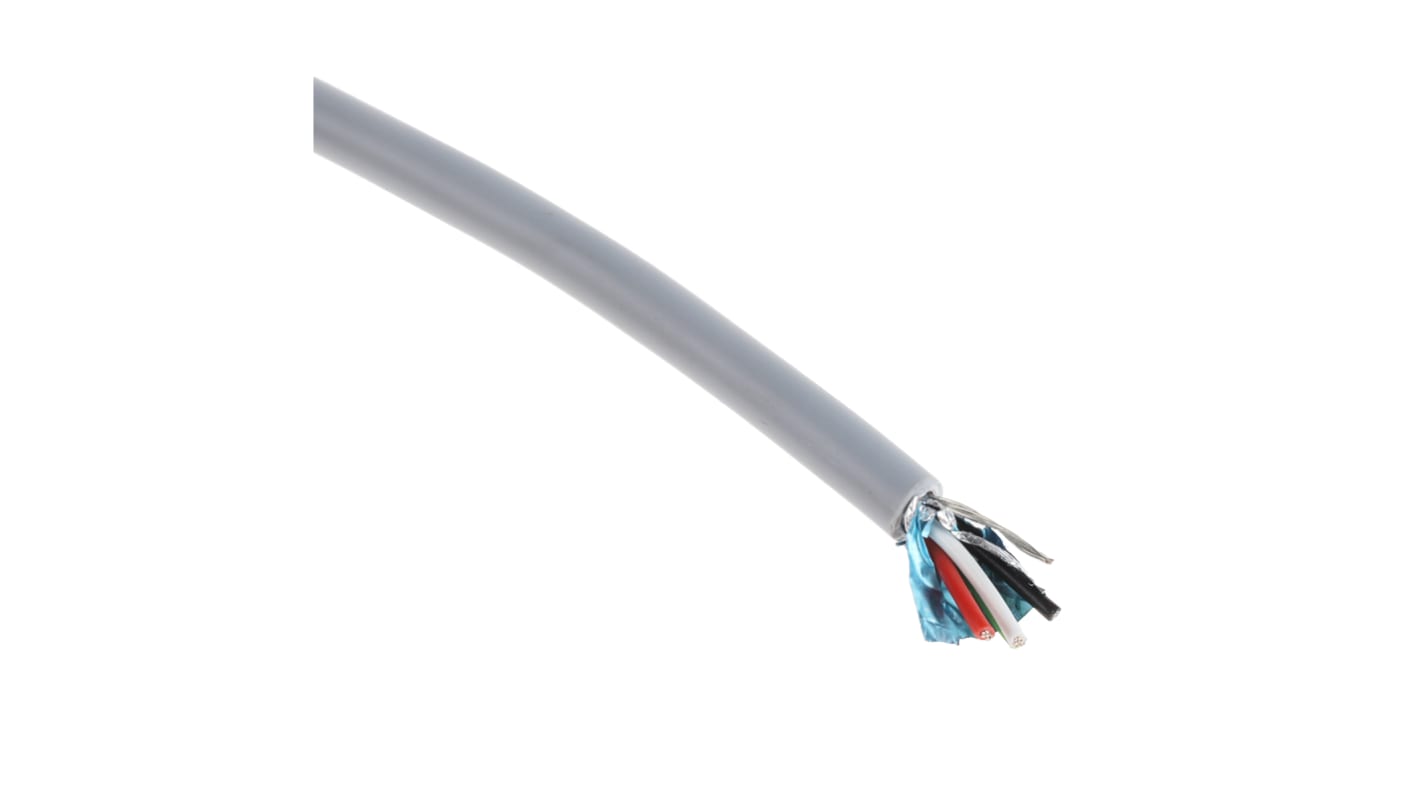 RS PRO Multicore Industrial Cable, 4 Cores, 0.2 mm², Screened, 24 AWG, 500m