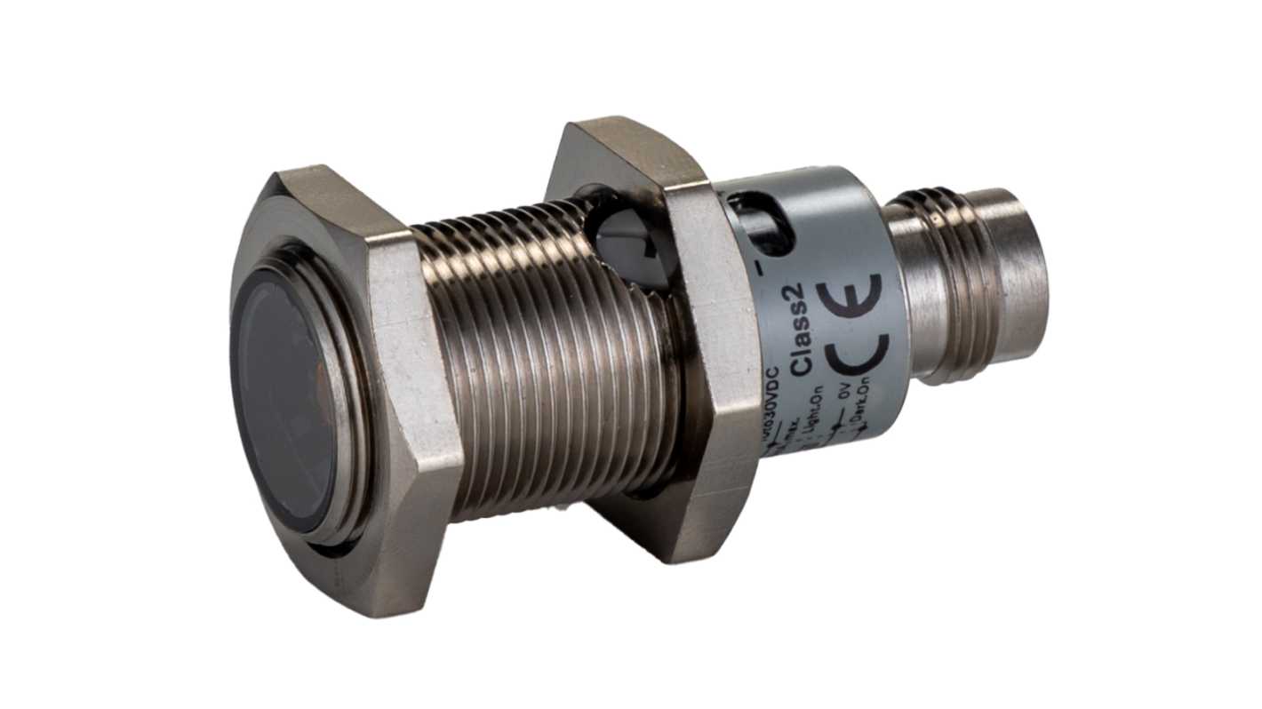 Omron E3F zylindrisch Optischer Sensor, Durchgangsstrahl, Bereich 20 m, PNP Ausgang, 4-poliger M12-Steckverbinder