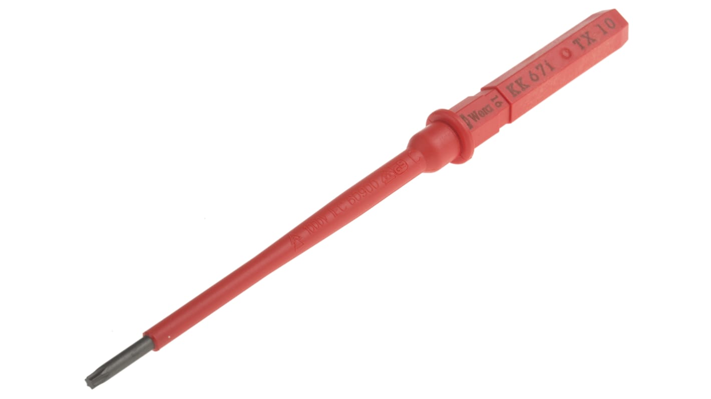 Wera Torx Insulated Screwdriver Blade, T10 Tip, 154 mm Blade, VDE/1000V