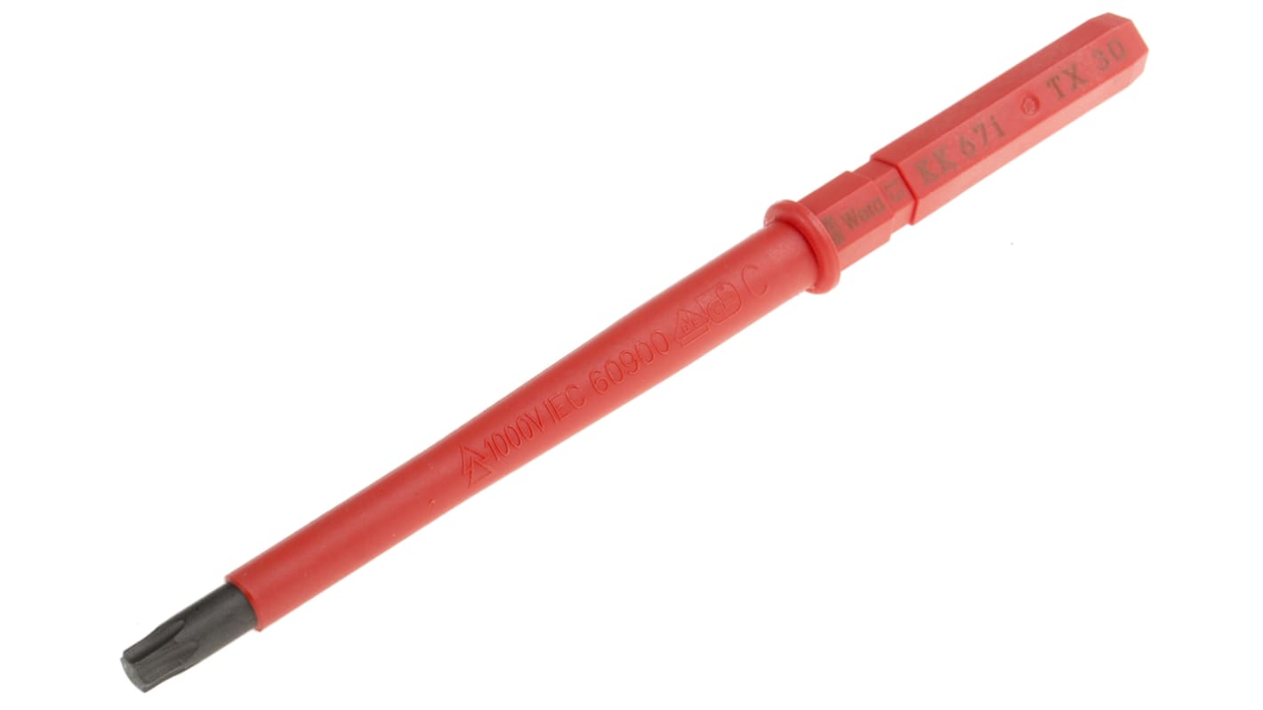 Wera Torx Insulated Screwdriver Blade, T30 Tip, 154 mm Blade, VDE/1000V