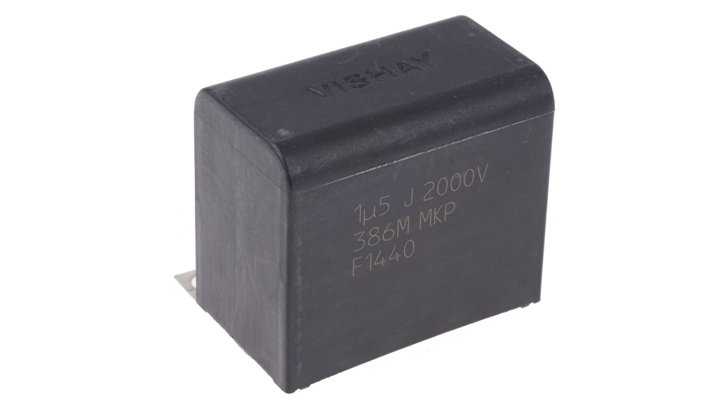 Vishay MKP386M Polypropylene Film Capacitor, 2kV dc, ±5%, 1.5μF, Screw Mount