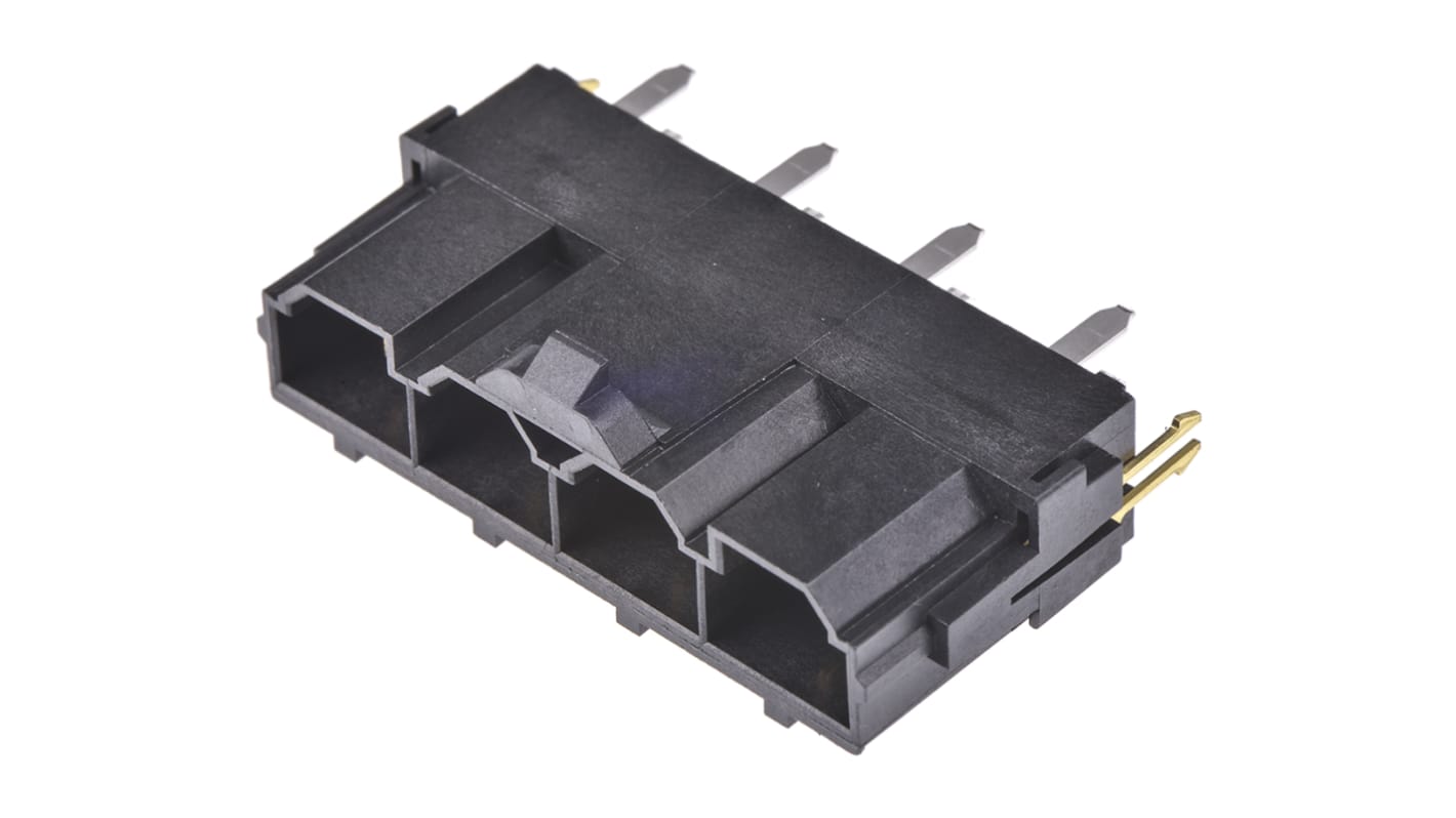 Molex Mini-Fit Sr. Series Straight Through Hole PCB Header, 4 Contact(s), 10.0mm Pitch, 1 Row(s), Shrouded