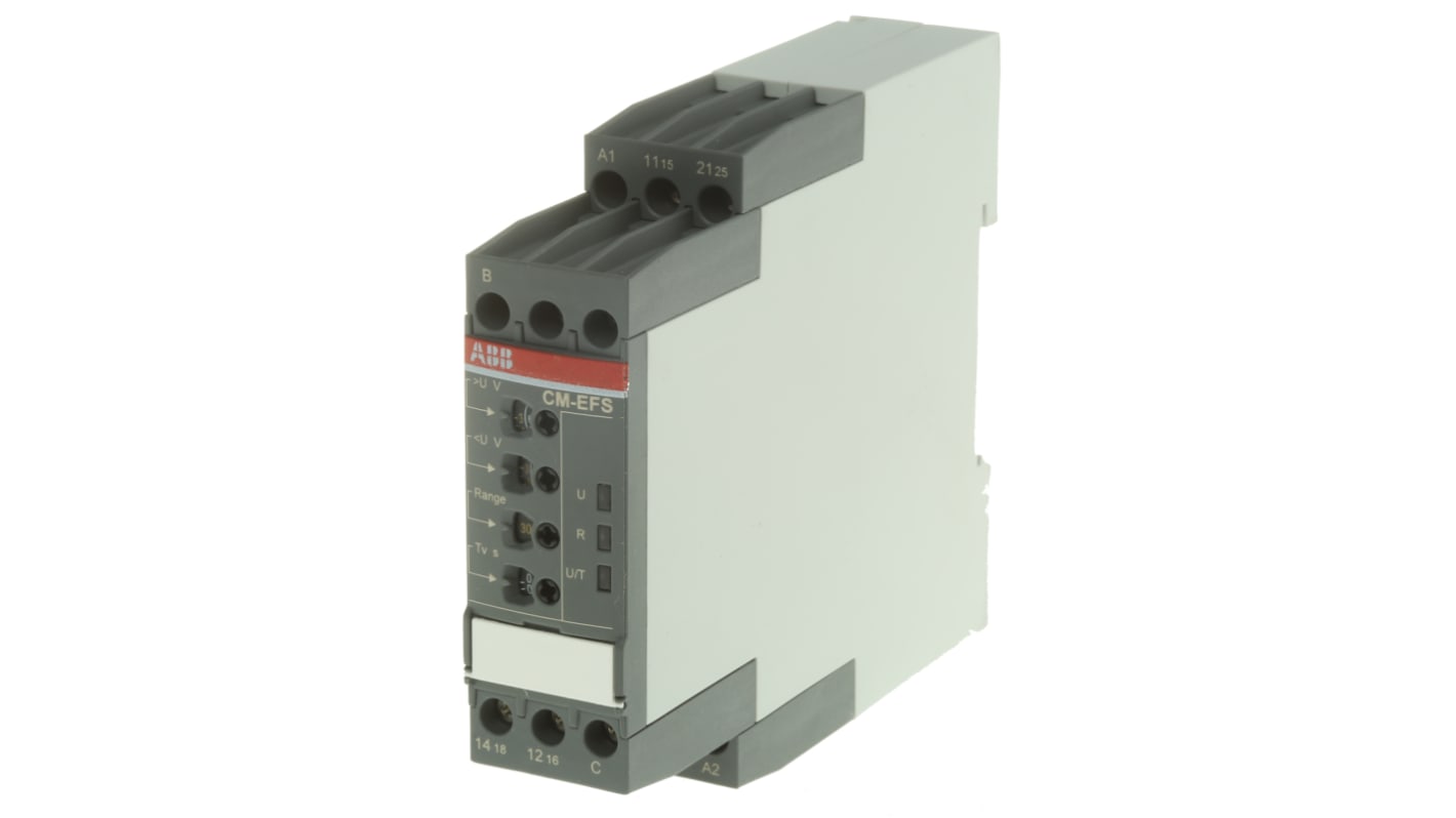 ABB Voltage Monitoring Relay, 1 Phase, DPDT, DIN Rail