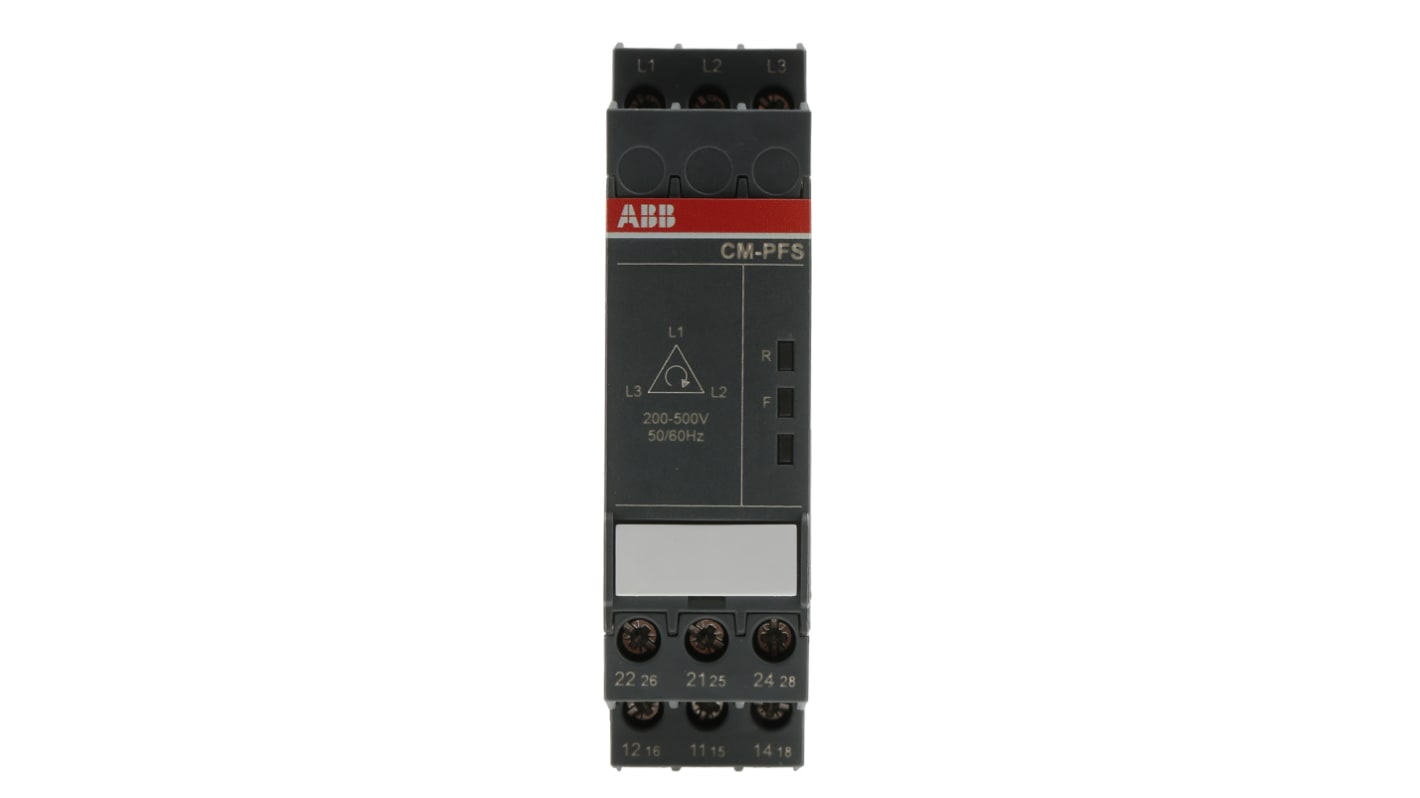 ABB 相序/相位继电器, 三相, DIN导轨安装, DPDT, 可感应45 → 65Hz