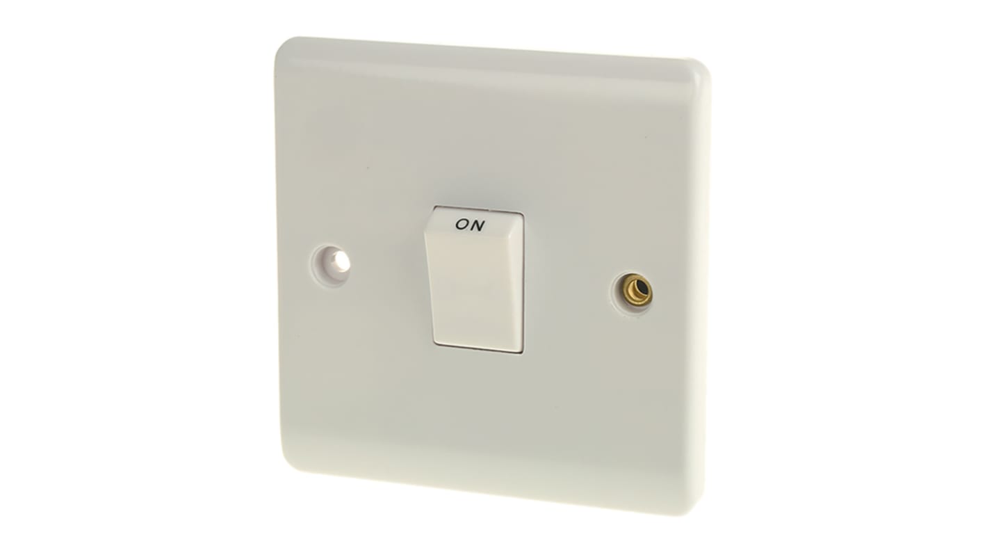 Interruttore luce RS PRO, 20A, 250V, 2 poli, Colore bianco, IP20, Urea-formaldeide RS bianco