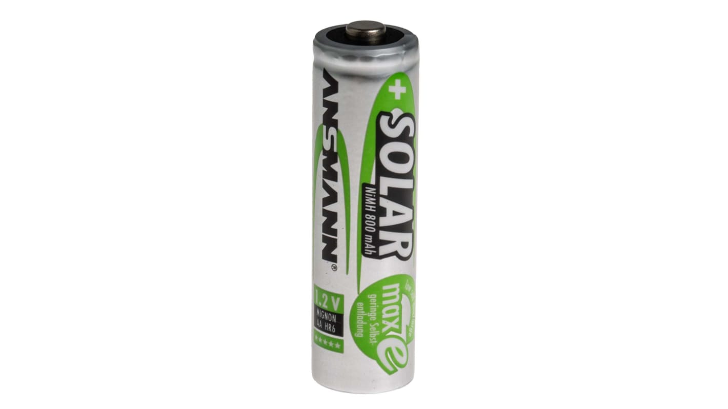 Ansmann MaxE AA NiMH Rechargeable AA Batteries, 800mAh, 1.2V - Pack of 2