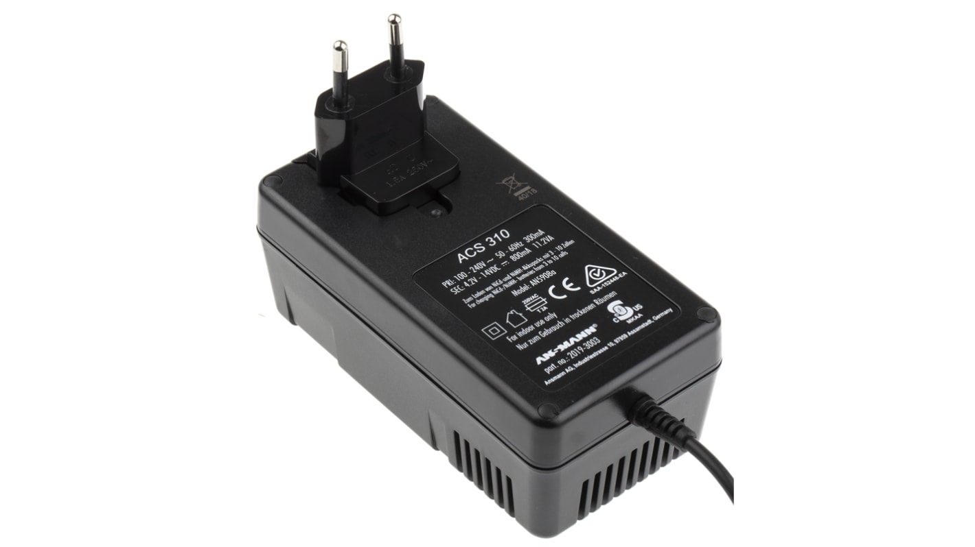 Ansmann ACS 310 Battery Pack Charger For NiCd, NiMH Battery Pack 3 → 10 Cell with AUS, EU, UK, USA plug