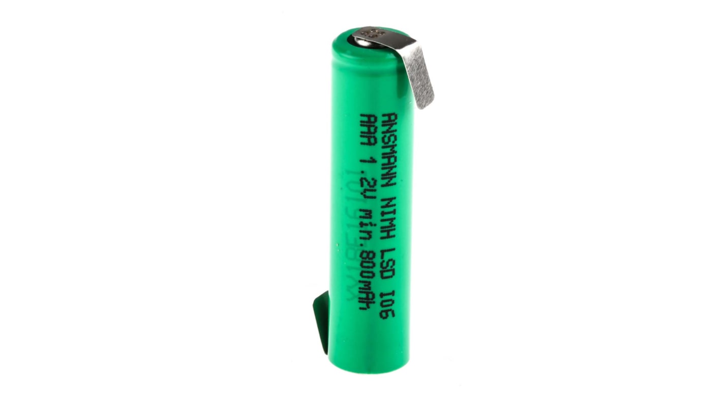 Batteria AAA ricaricabile Ansmann, 1.2V, 800mAh, NiMH, terminale Linguette