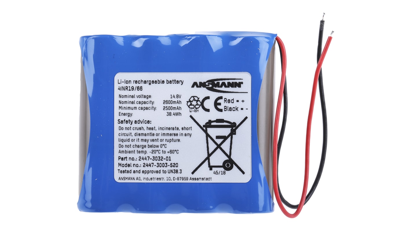 Ansmann 14.4V Lithium-Ion Rechargeable Battery Pack, 2.6Ah - Pack of 1