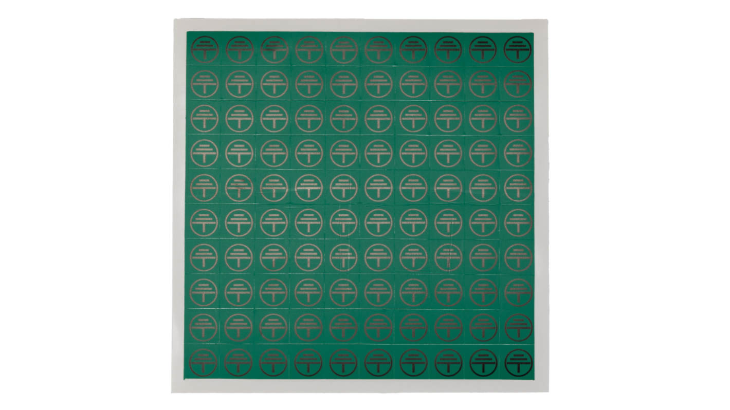 RS PRO Black/Green Vinyl Safety Labels, Symbol-Text 12.5 mm x 12.5mm