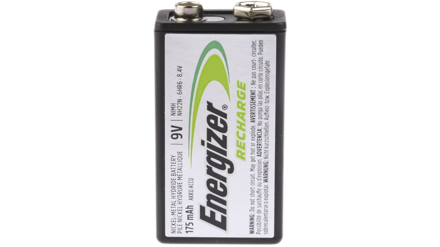 Energizer 175mAh NiMH 9V Rechargeable Battery