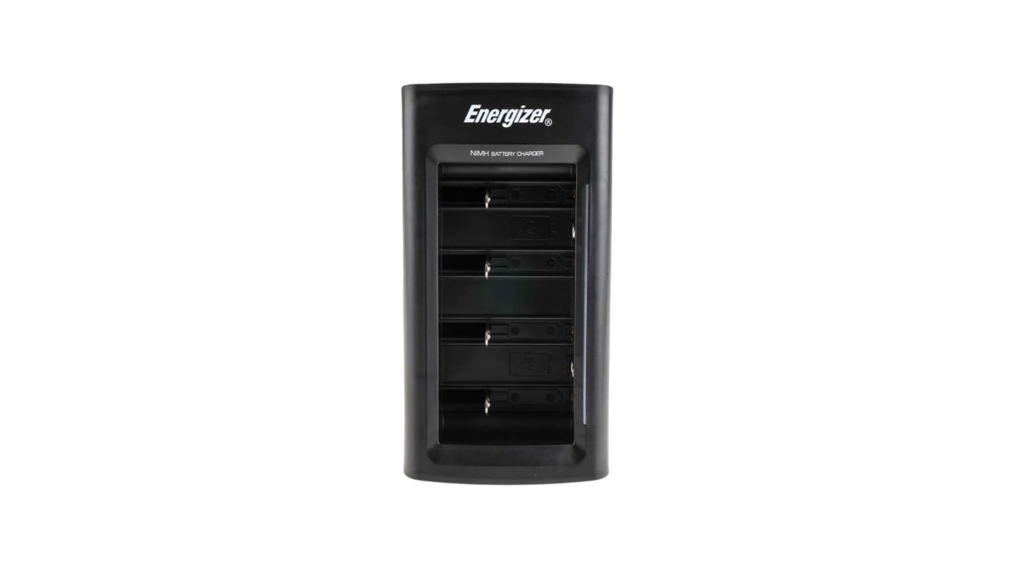 Energizer Universal Charger Akkuladegerät für 4 NiMH Akkus 9V, AA, AAA, C, D mit UK-Stecker