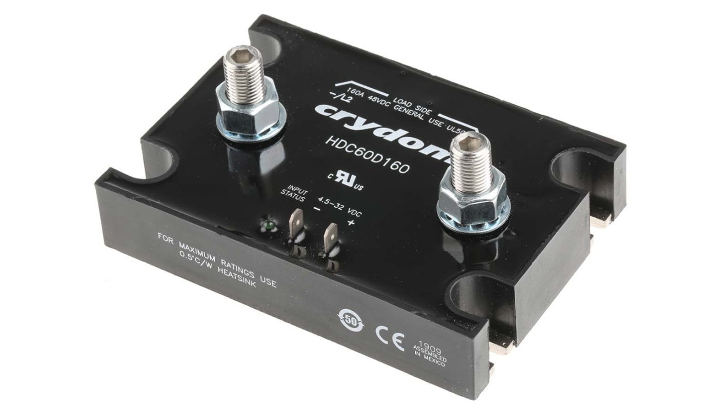 Sensata Crydom HDC Series Solid State Relay, 160 A Load, Panel Mount, 48 V dc Load, 32 V dc Control