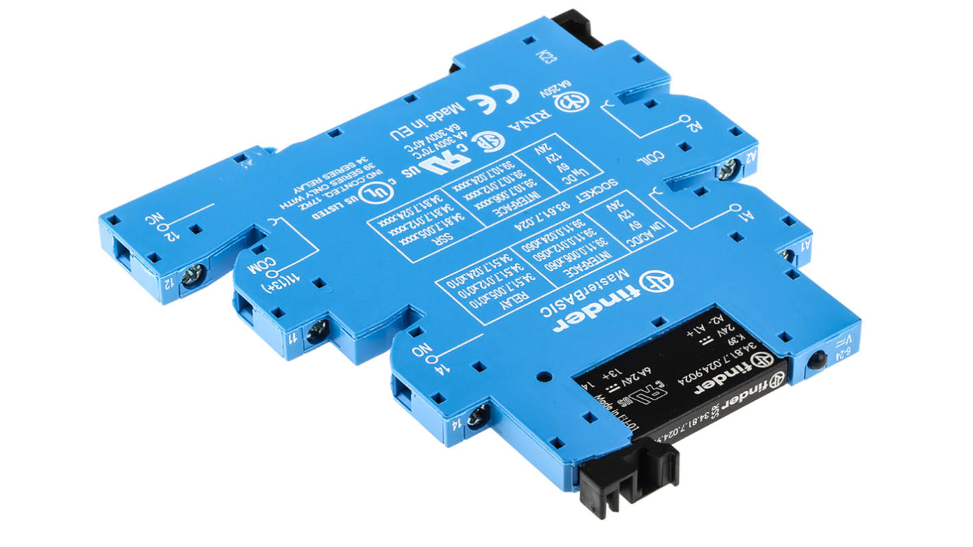 Finder Series 39 Series Solid State Interface Relay, 26.4 V dc Control, 2 A Load, DIN Rail Mount