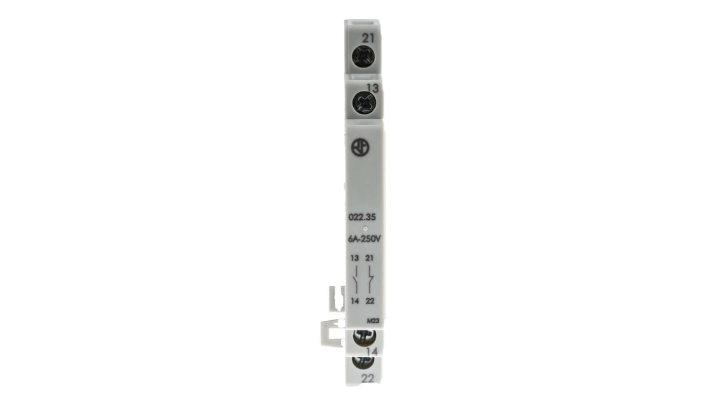 Finder Auxiliary Contact, 1 Contact, 1NC + 1NO, DIN Rail Mount 22