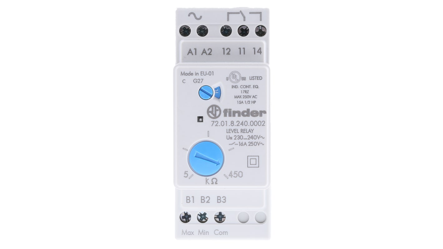 Finder Level Monitoring Relay, 1 Phase, SPDT, DIN Rail