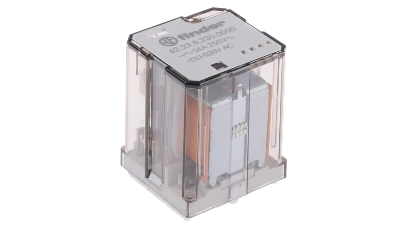 Finder 230V ac Spule 3-poliger Wechsler Printrelais 16A 7250Ω 2.2W Monostabiles Relais