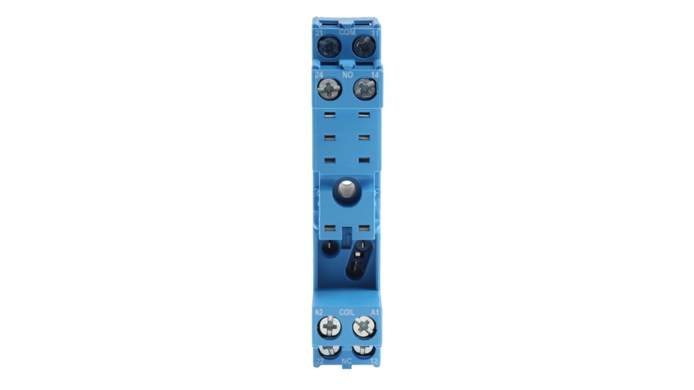 Finder 95 8 Pin 250V ac DIN Rail Relay Socket, for use with 40.52, 40.61, 44.52, 44.62, 40.51 Series Relay