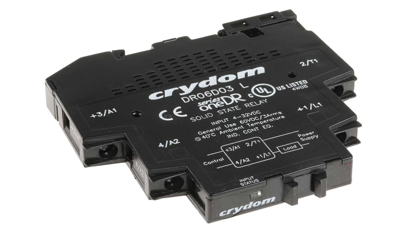 Relè di interfaccia a stato solido Sensata Crydom, Guida DIN, 32 V c.c., 3 A, 60 V c.c.