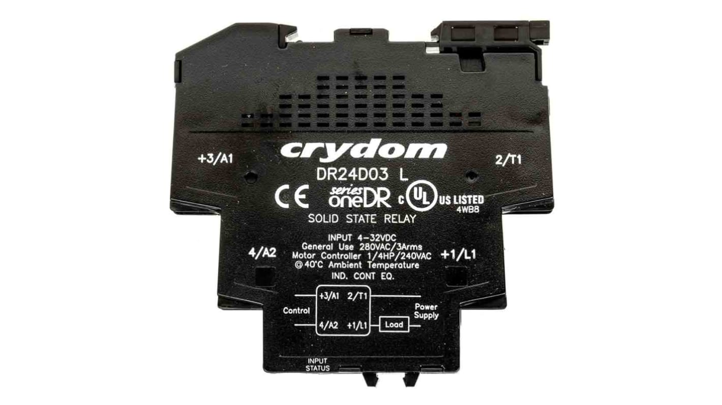 Relè di interfaccia a stato solido Sensata Crydom, Guida DIN, 32 V c.c., 3 A, 280 V c.a.