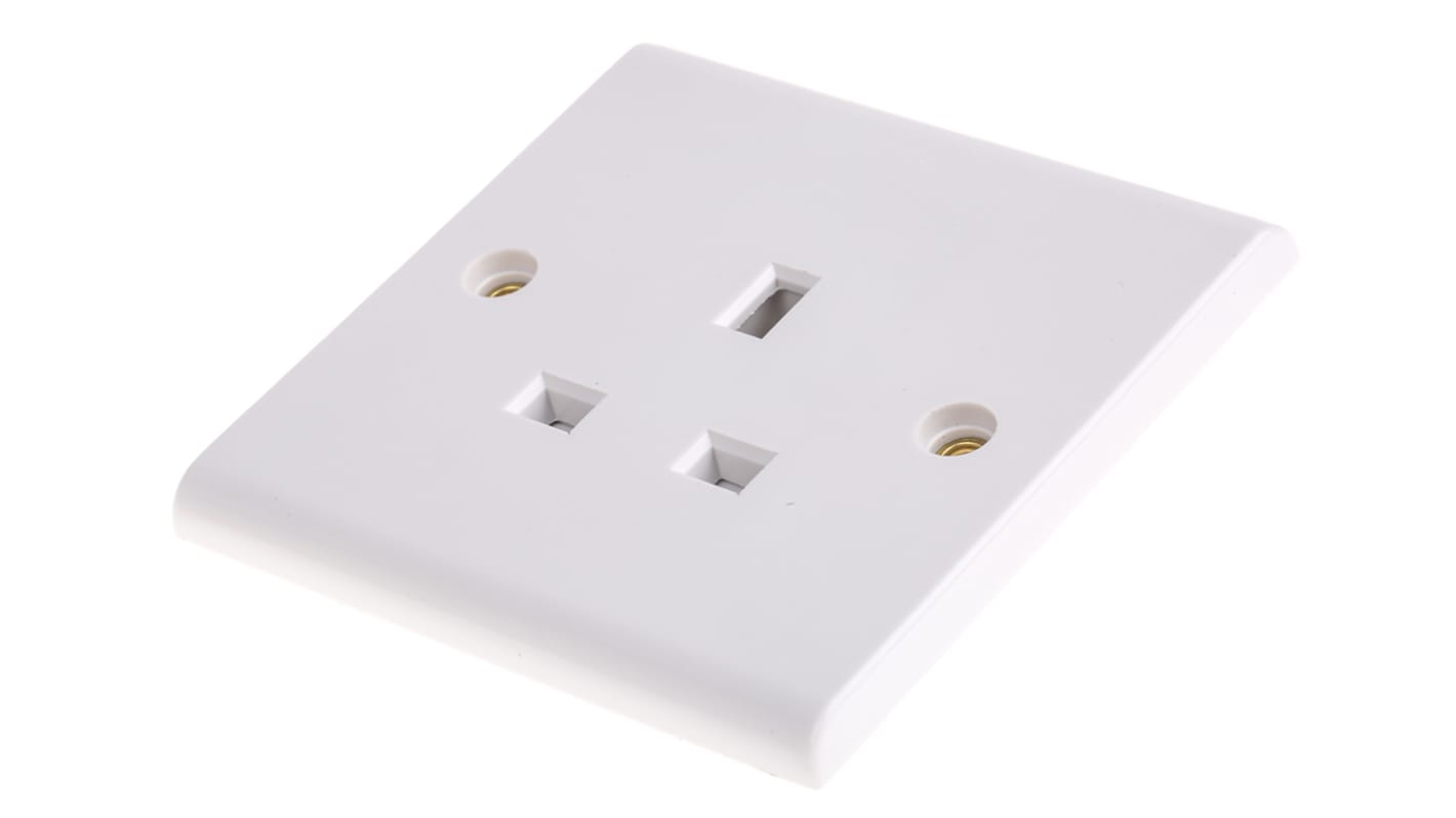 Deta Slimline 1 Gang Electrical Socket, 0 Poles, 13A, Type G - British, Indoor Use